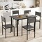 Costway 5 PCS Dining Table Set Industrial Style Kitchen Table & Chairs for 4 Gray/Brown/Dark Brown
